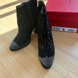 Donald J. Pliner Black and Silver Women's Boots